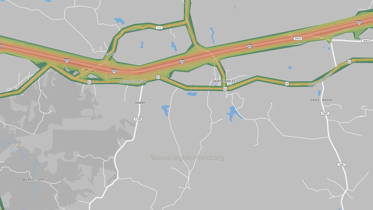 42453, KY Map of Noise Levels in 42453