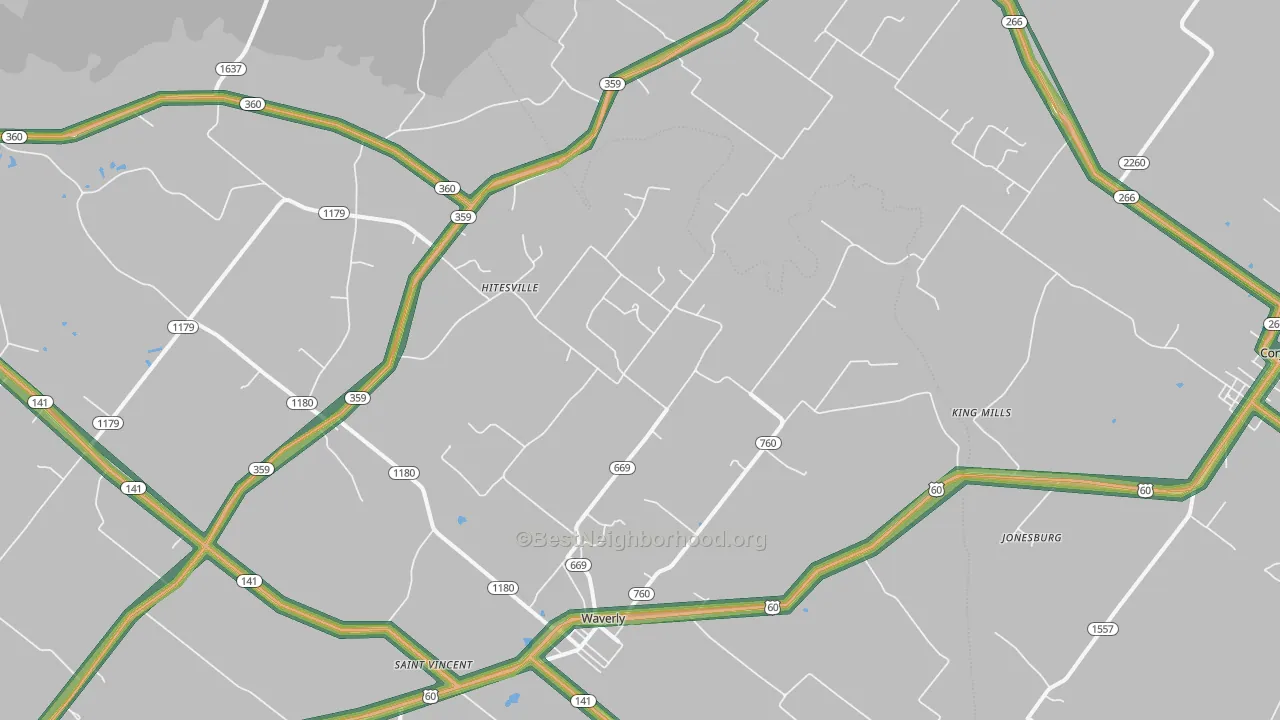 42462, KY Map of Noise Levels in 42462