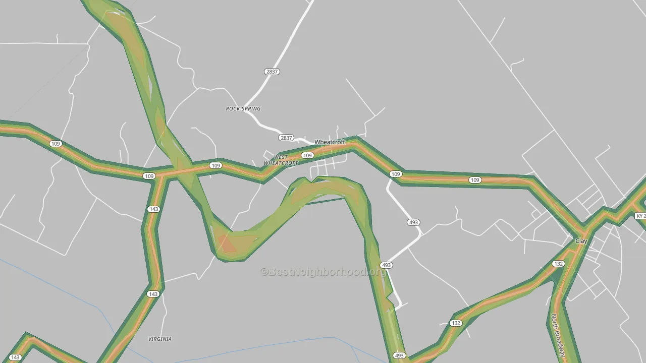 42463, KY Map of Noise Levels in 42463