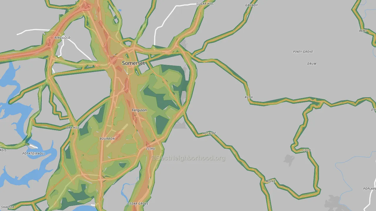 42501, KY Map of Noise Levels in 42501