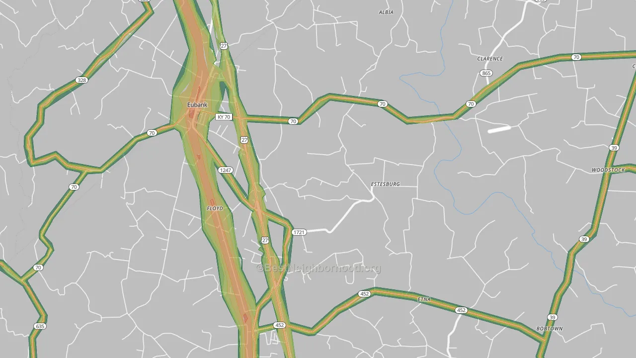 42567, KY Map of Noise Levels in 42567