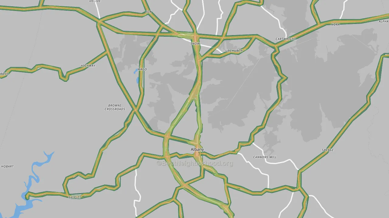 42602, KY Map of Noise Levels in 42602