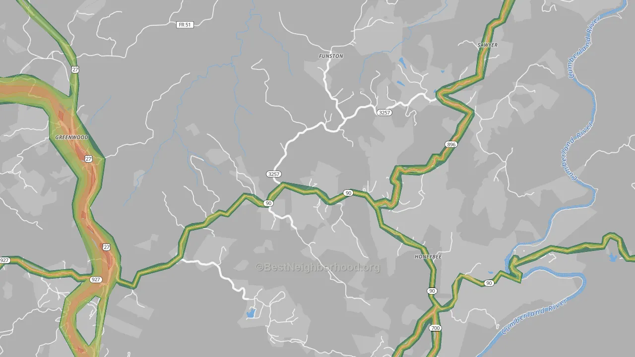 42634, KY Map of Noise Levels in 42634