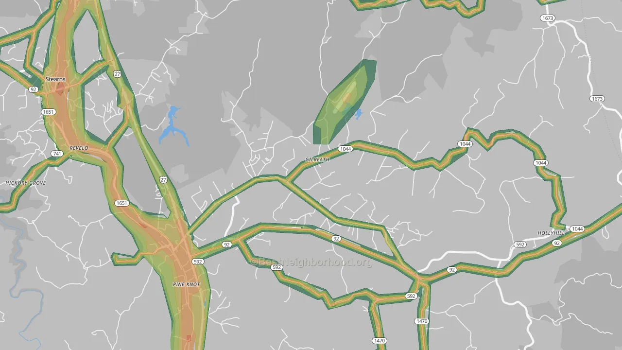 42635, KY Map of Noise Levels in 42635