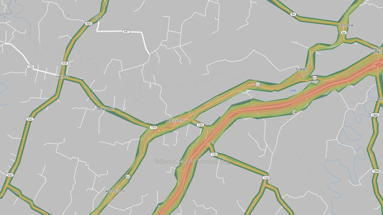 42712, KY Map of Noise Levels in 42712