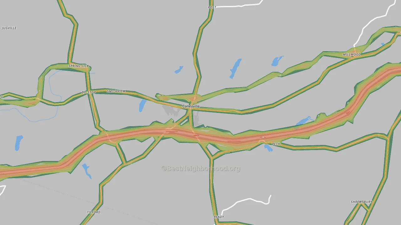 42721, KY Map of Noise Levels in 42721