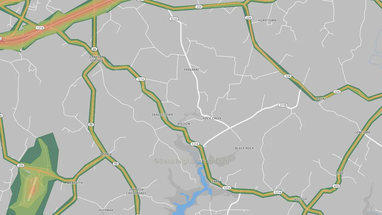 42726, KY Map of Noise Levels in 42726