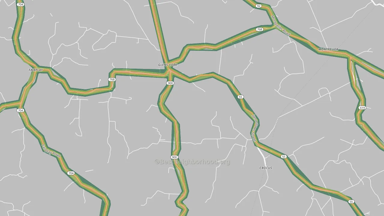 42741, KY Map of Noise Levels in 42741