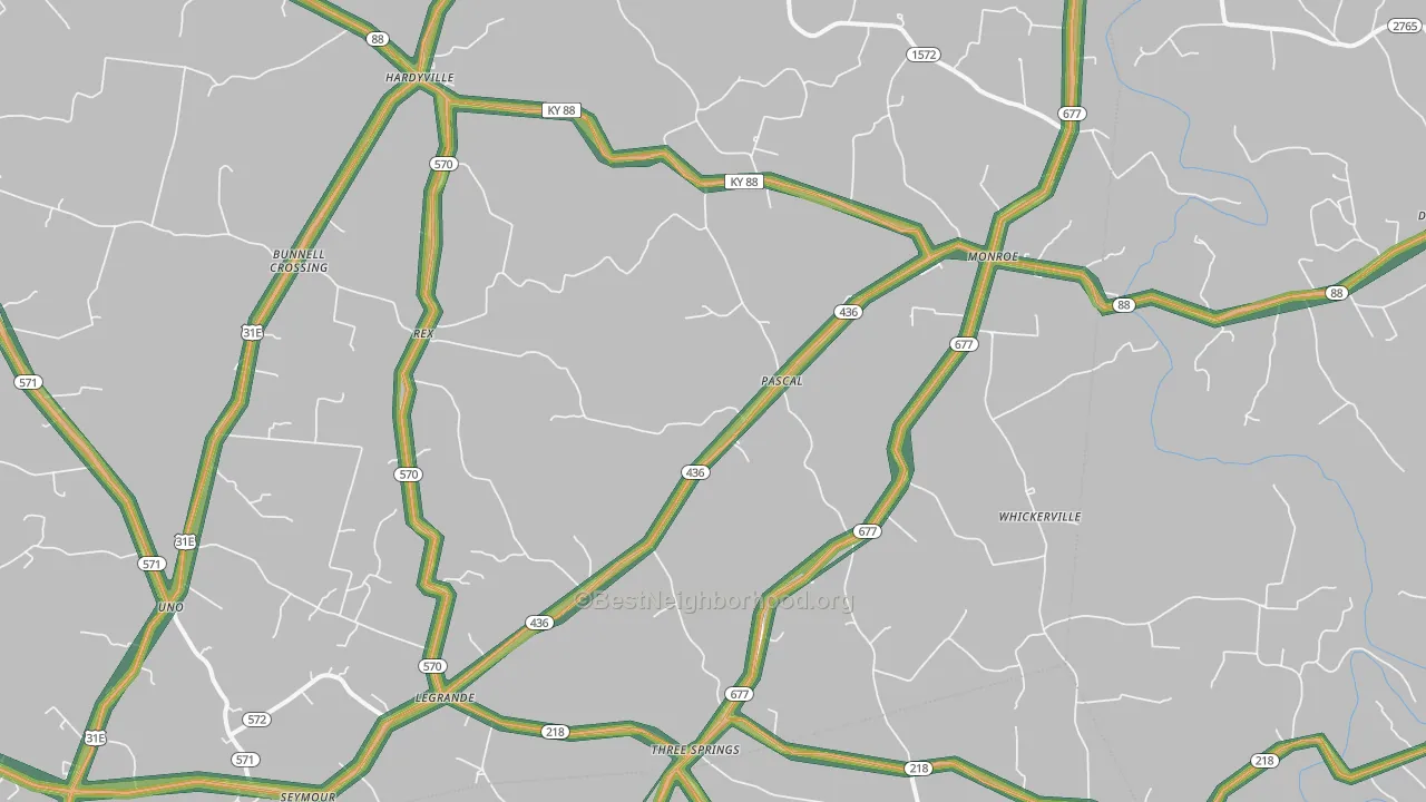 42746, KY Map of Noise Levels in 42746