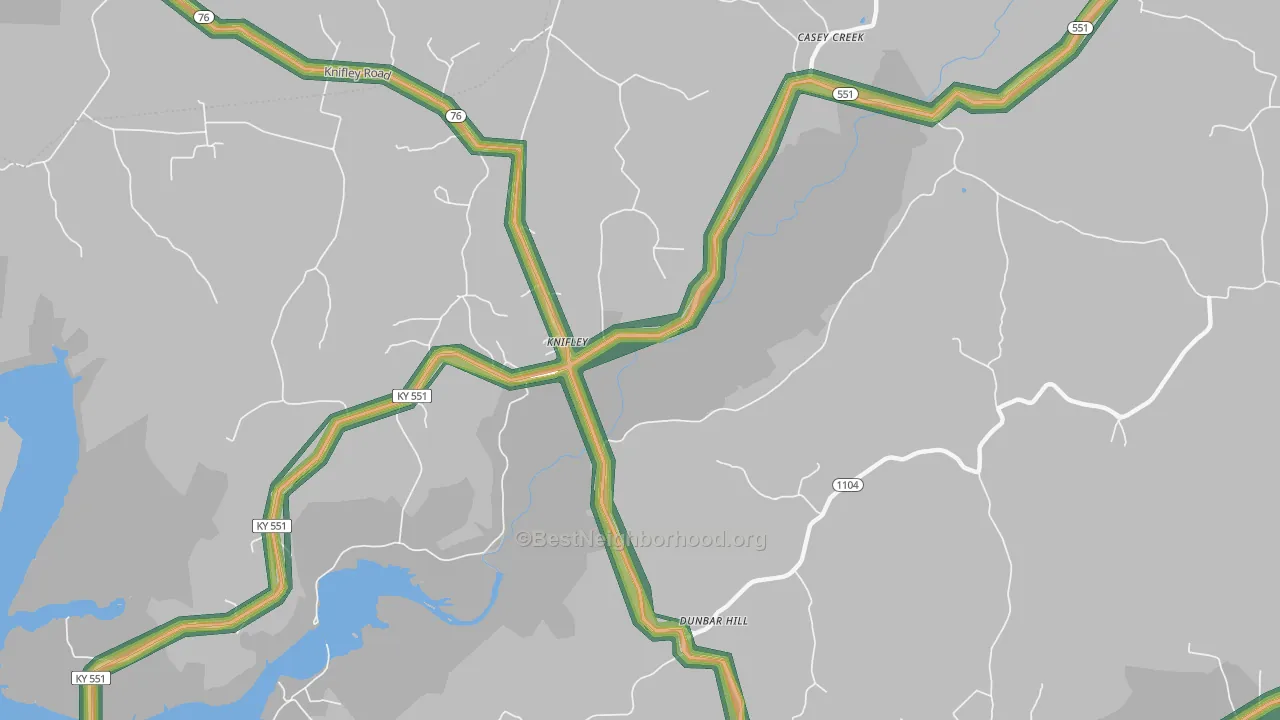 42753, KY Map of Noise Levels in 42753
