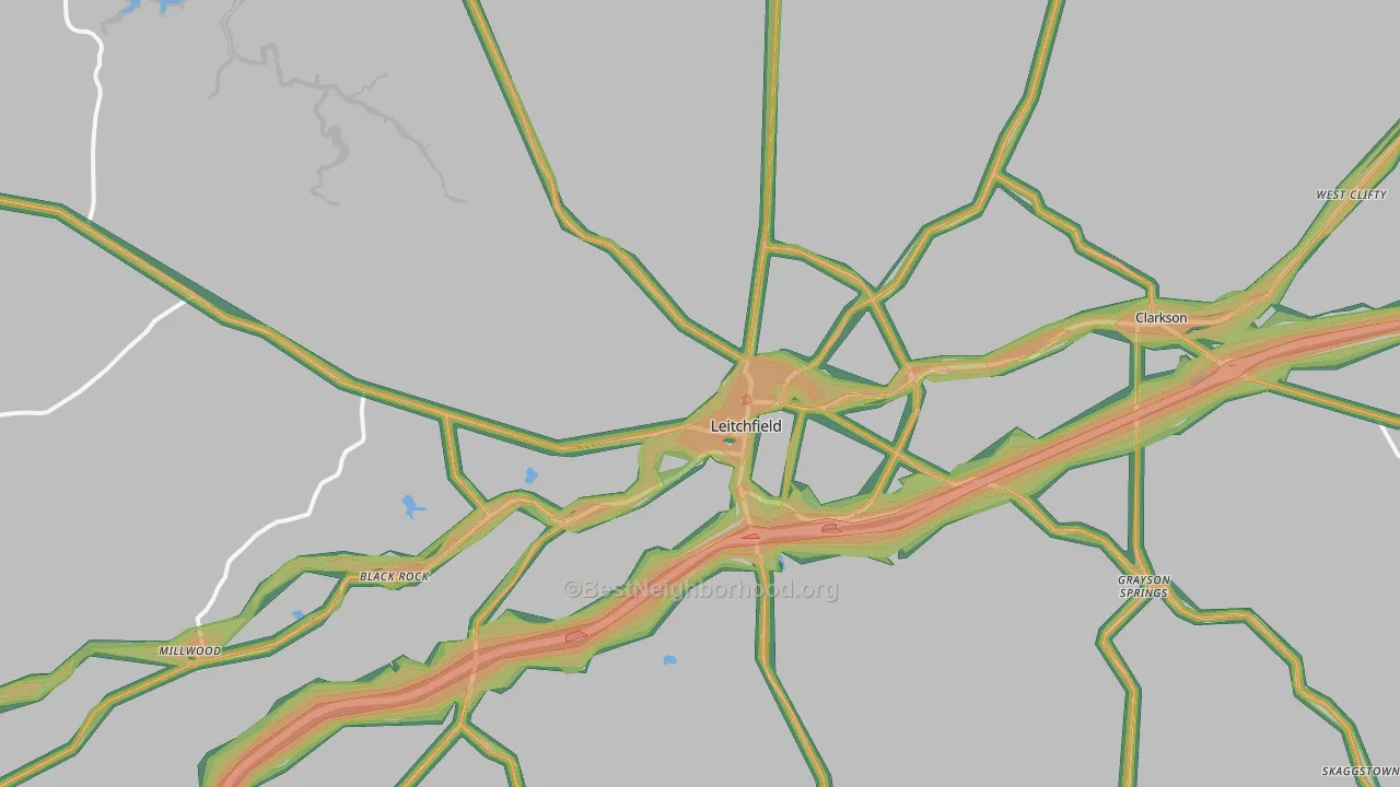 42754, KY Map of Noise Levels in 42754