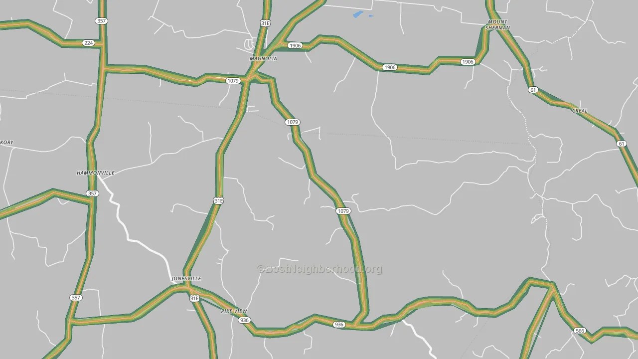42757, KY Map of Noise Levels in 42757