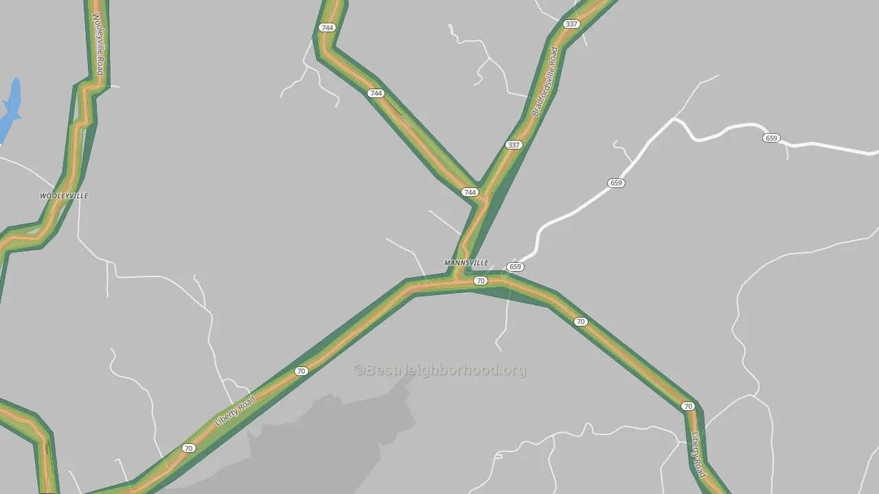 42758, KY Map of Noise Levels in 42758