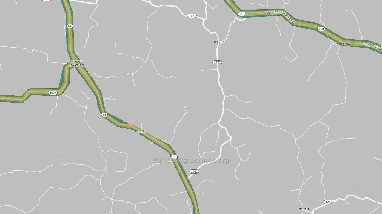 42764, KY Map of Noise Levels in 42764