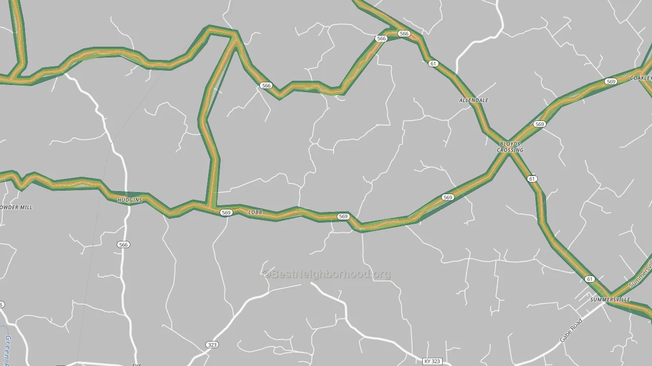 42782, KY Map of Noise Levels in 42782