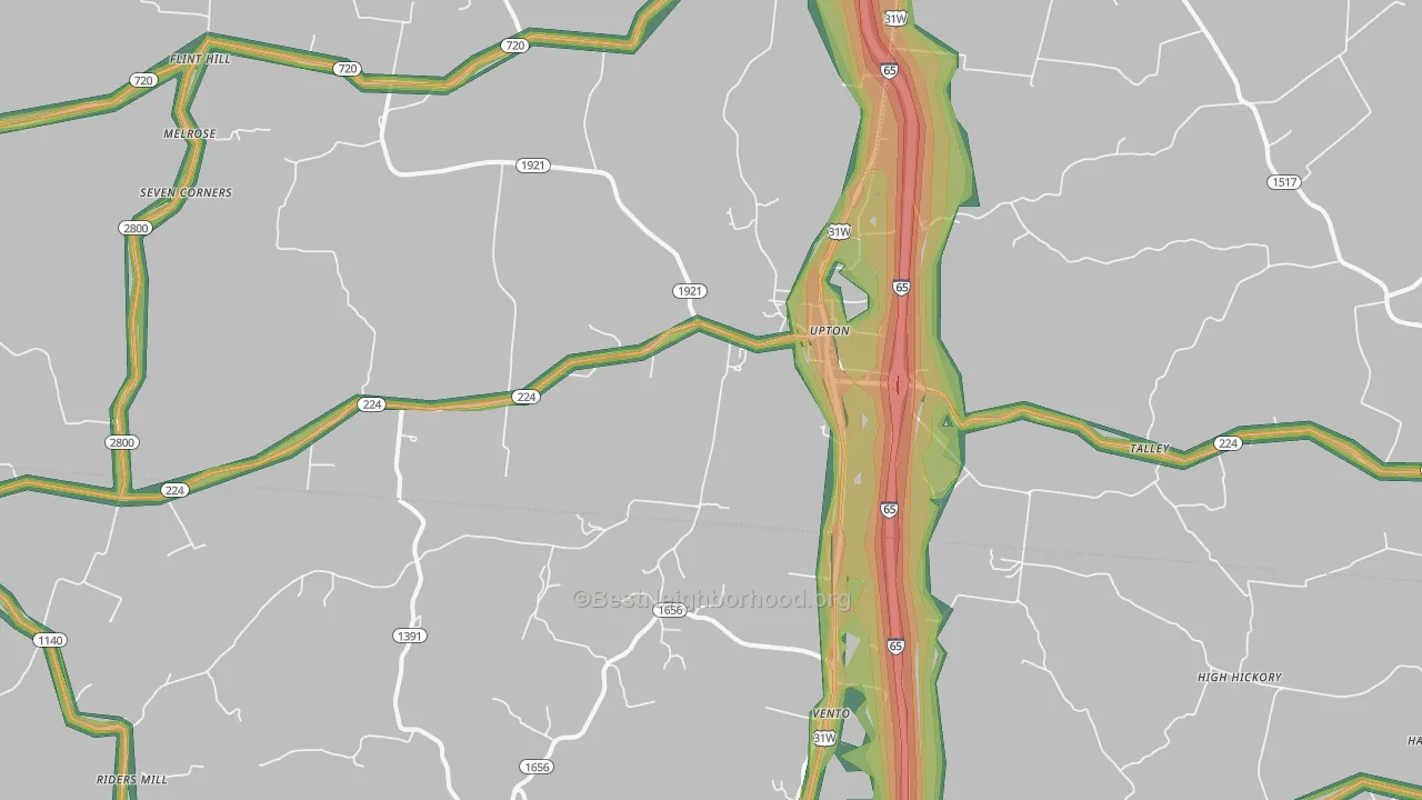 42784, KY Map of Noise Levels in 42784