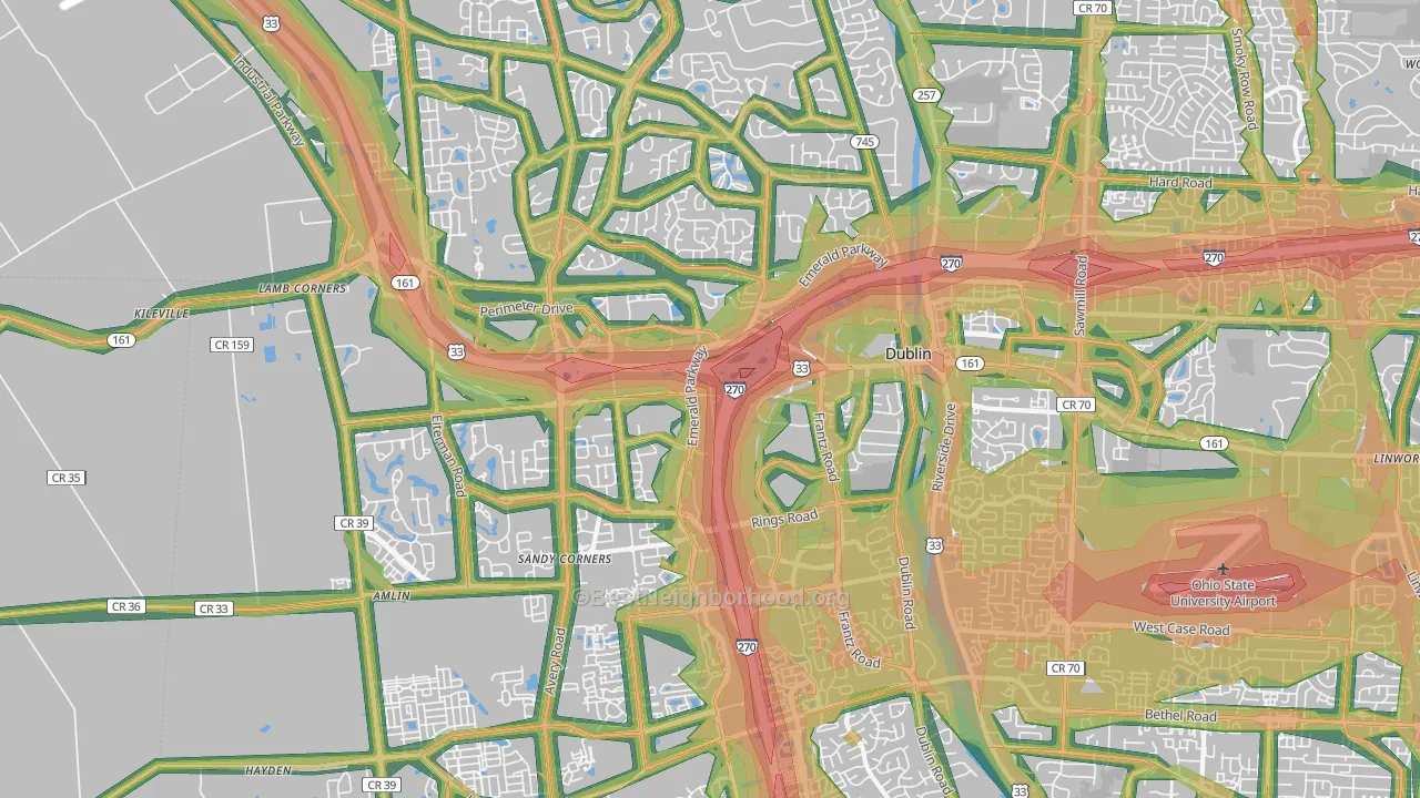 43016, OH Map of Noise Levels in 43016