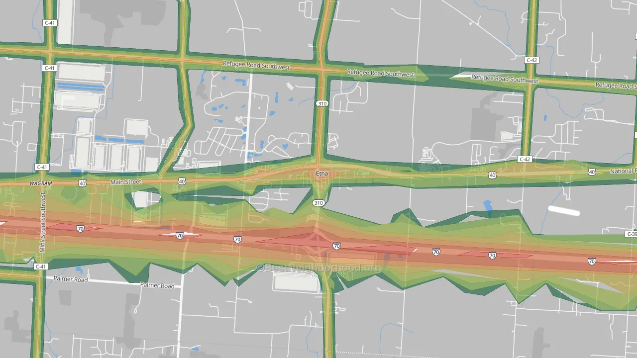 43018, OH Map of Noise Levels in 43018