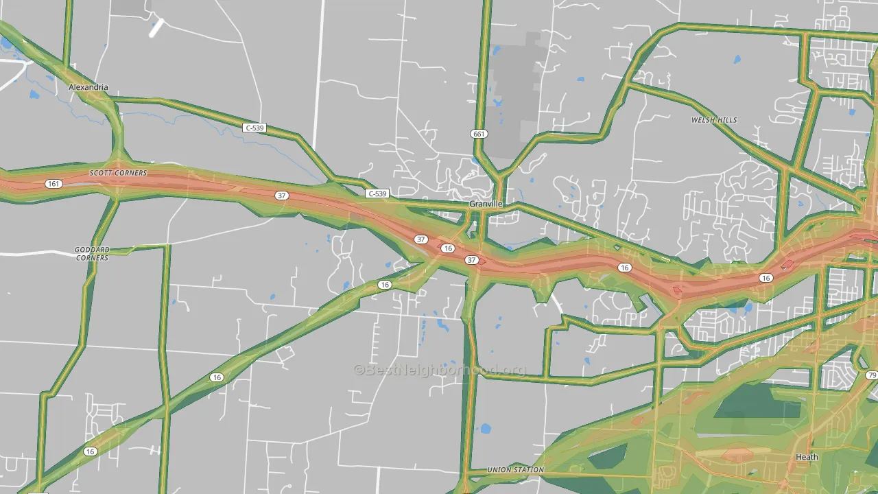 43023, OH Map of Noise Levels in 43023