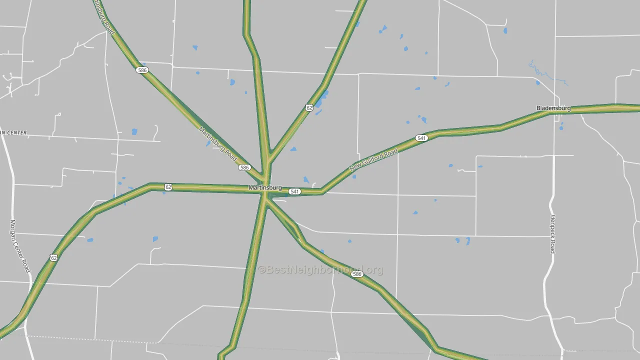 43037, OH Map of Noise Levels in 43037