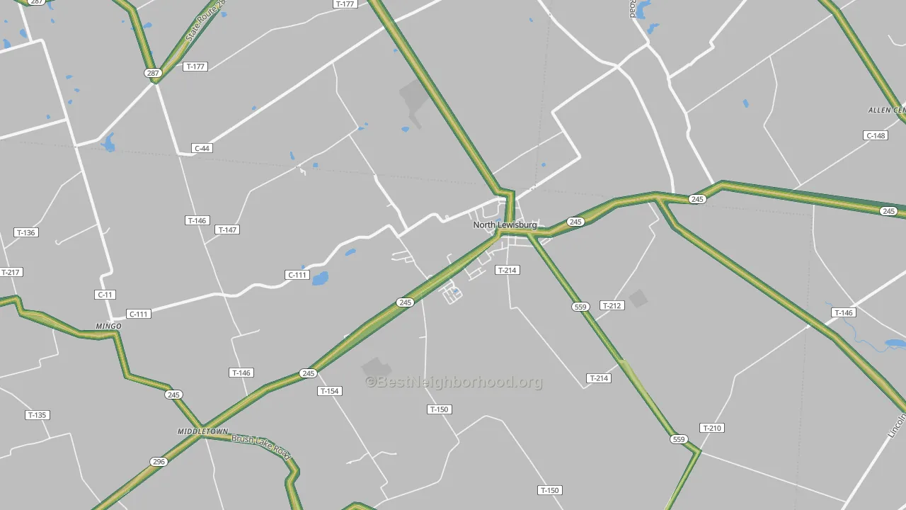 43060, OH Map of Noise Levels in 43060