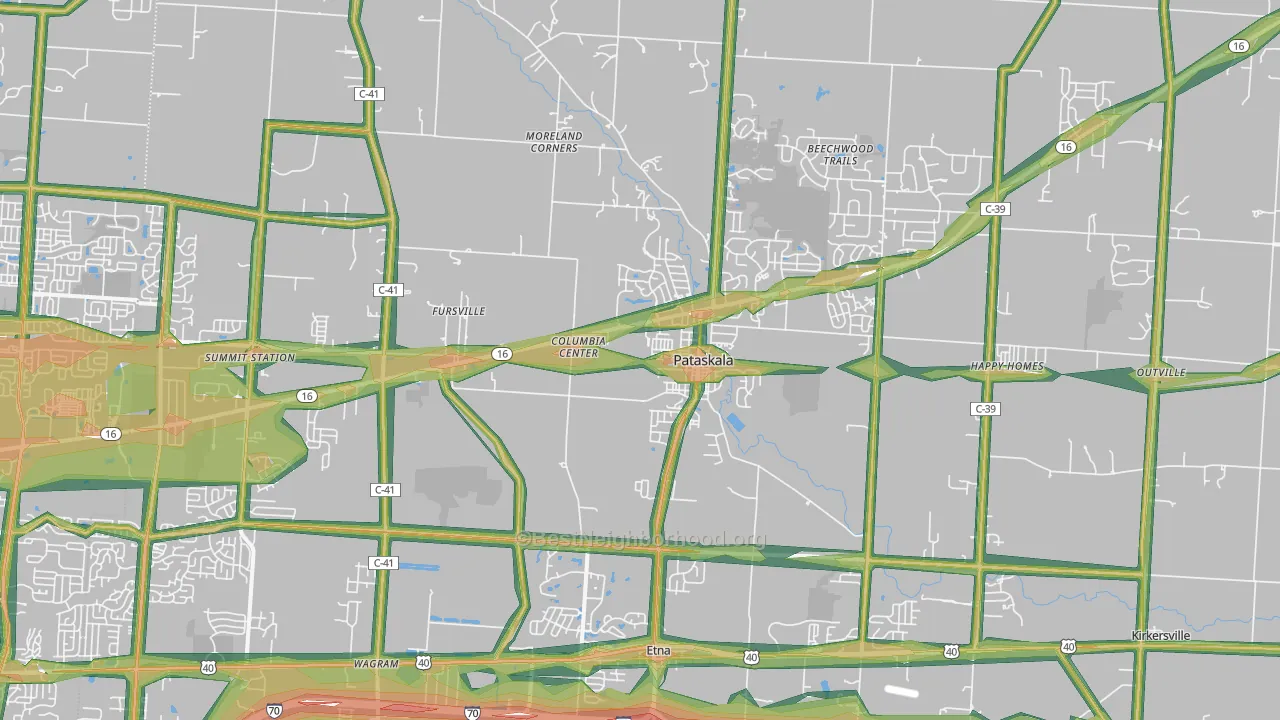 43062, OH Map of Noise Levels in 43062