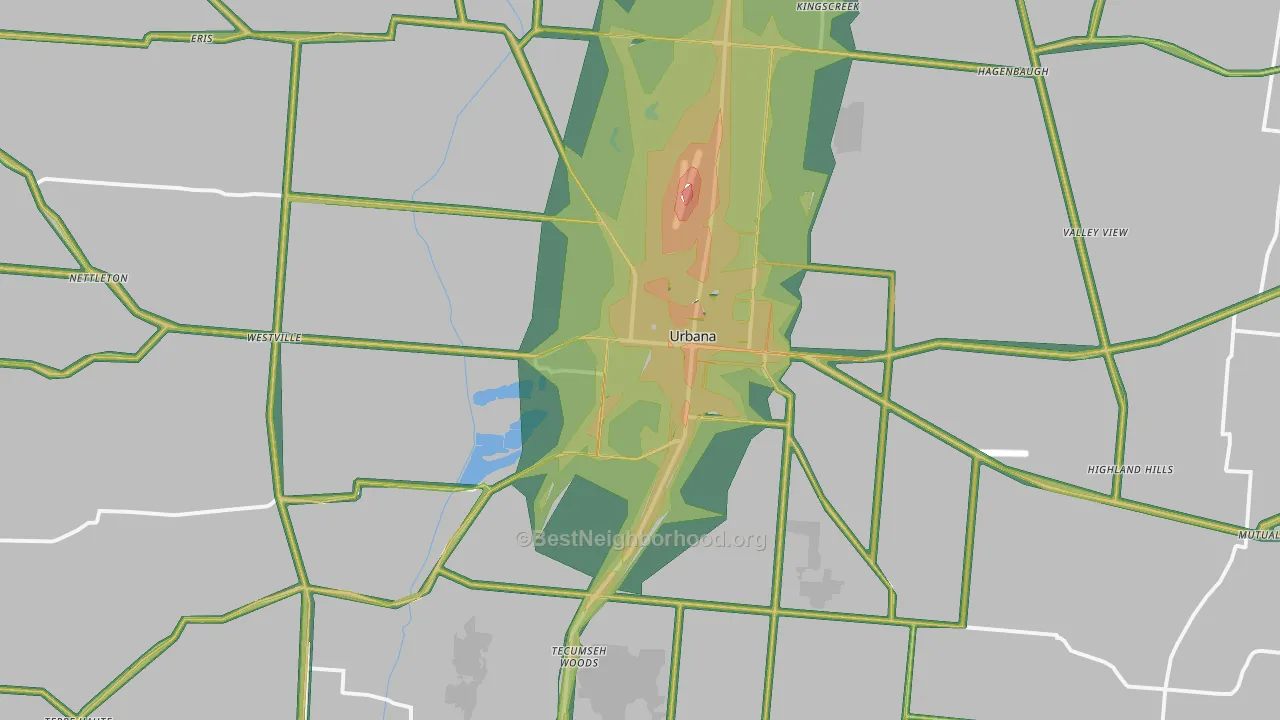 43078, OH Map of Noise Levels in 43078
