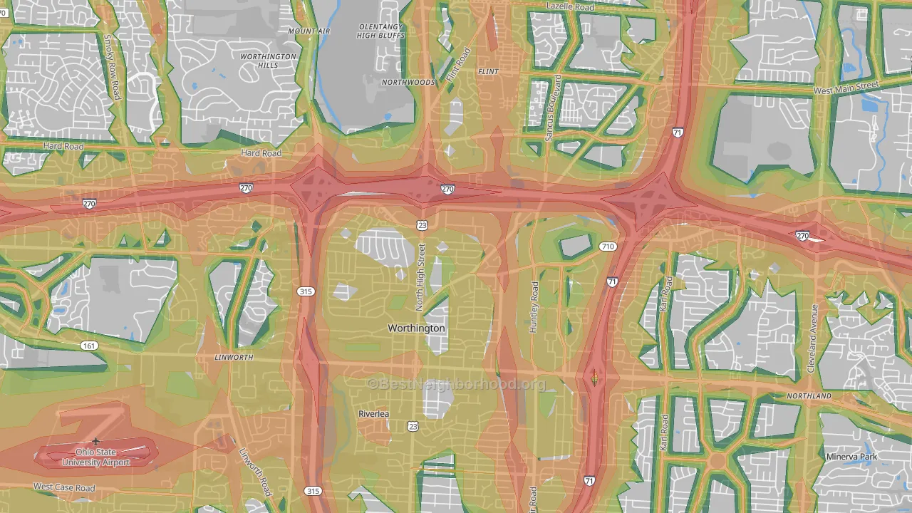 43085, OH Map of Noise Levels in 43085