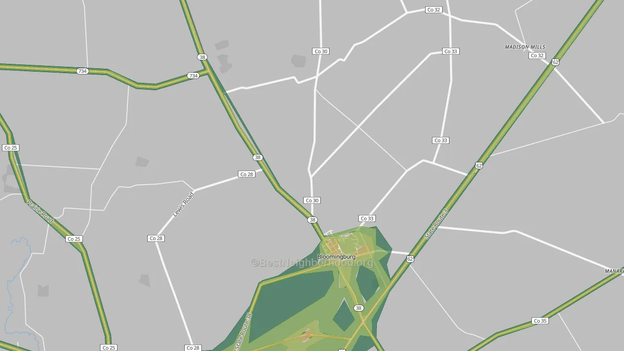 43106, OH Map of Noise Levels in 43106