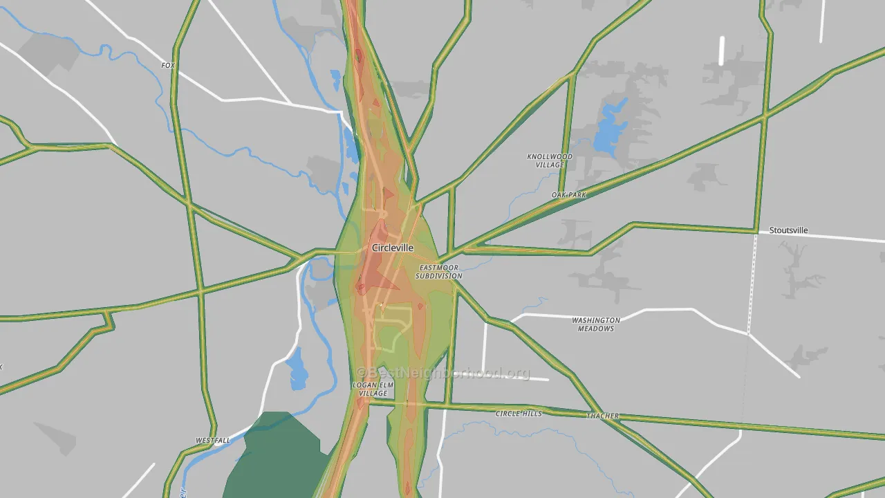43113, OH Map of Noise Levels in 43113