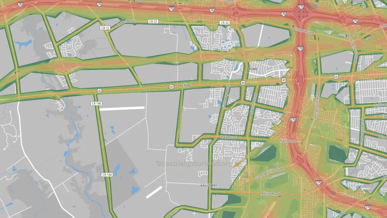 43119, OH Map of Noise Levels in 43119
