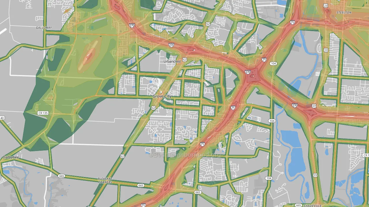 43123, OH Map of Noise Levels in 43123