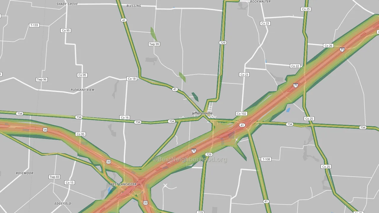 43128, OH Map of Noise Levels in 43128