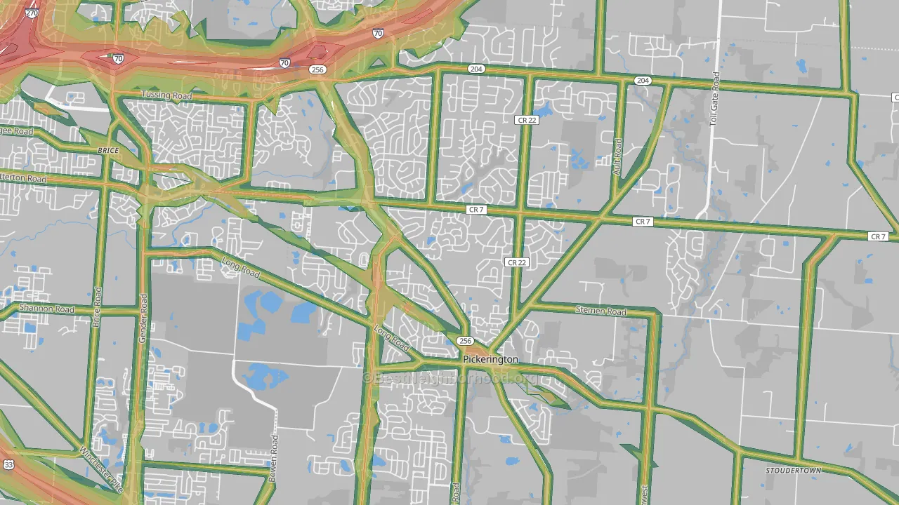 43147, OH Map of Noise Levels in 43147