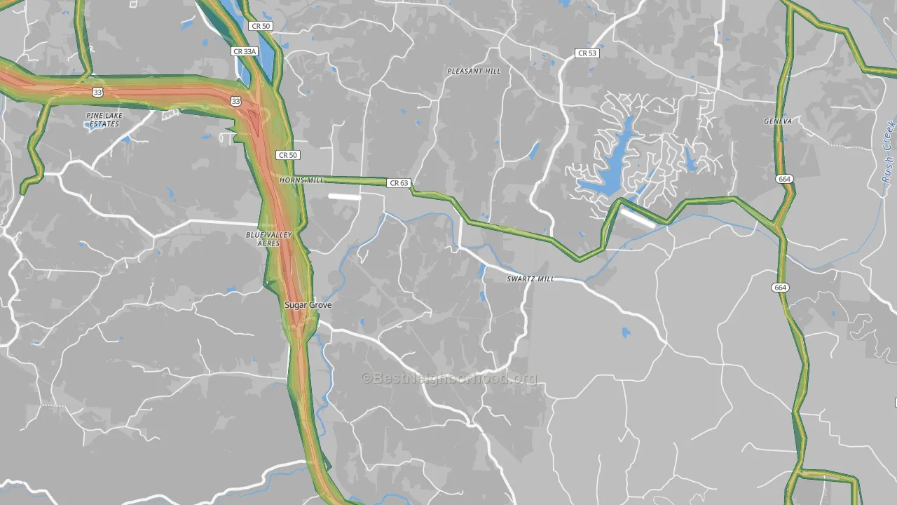 43155, OH Map of Noise Levels in 43155