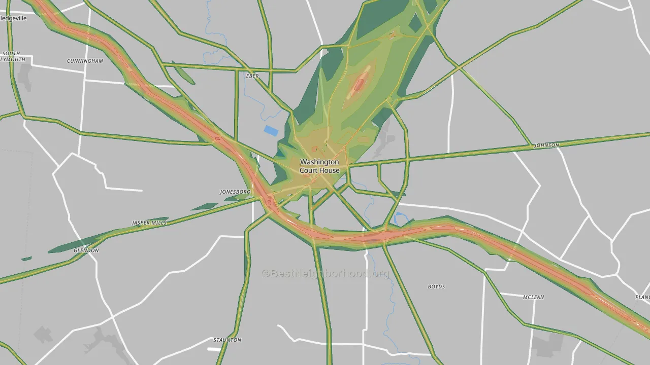 43160, OH Map of Noise Levels in 43160