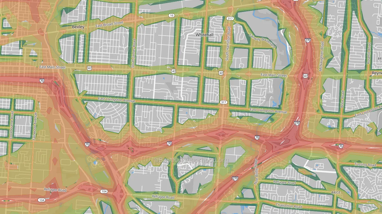 43227, OH Map of Noise Levels in 43227
