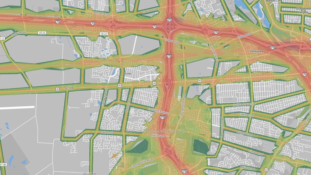 43228, OH Map of Noise Levels in 43228