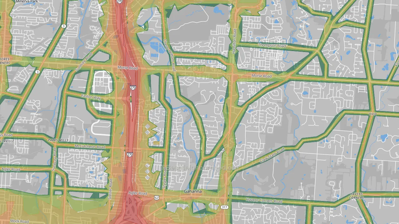 43230, OH Map of Noise Levels in 43230