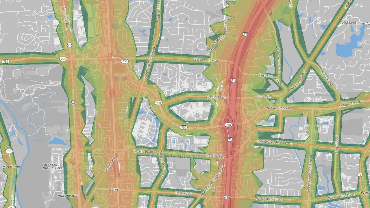 43240, OH Map of Noise Levels in 43240