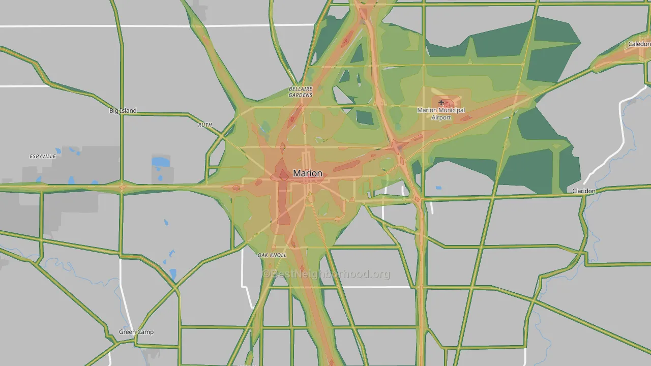 43302, OH Map of Noise Levels in 43302