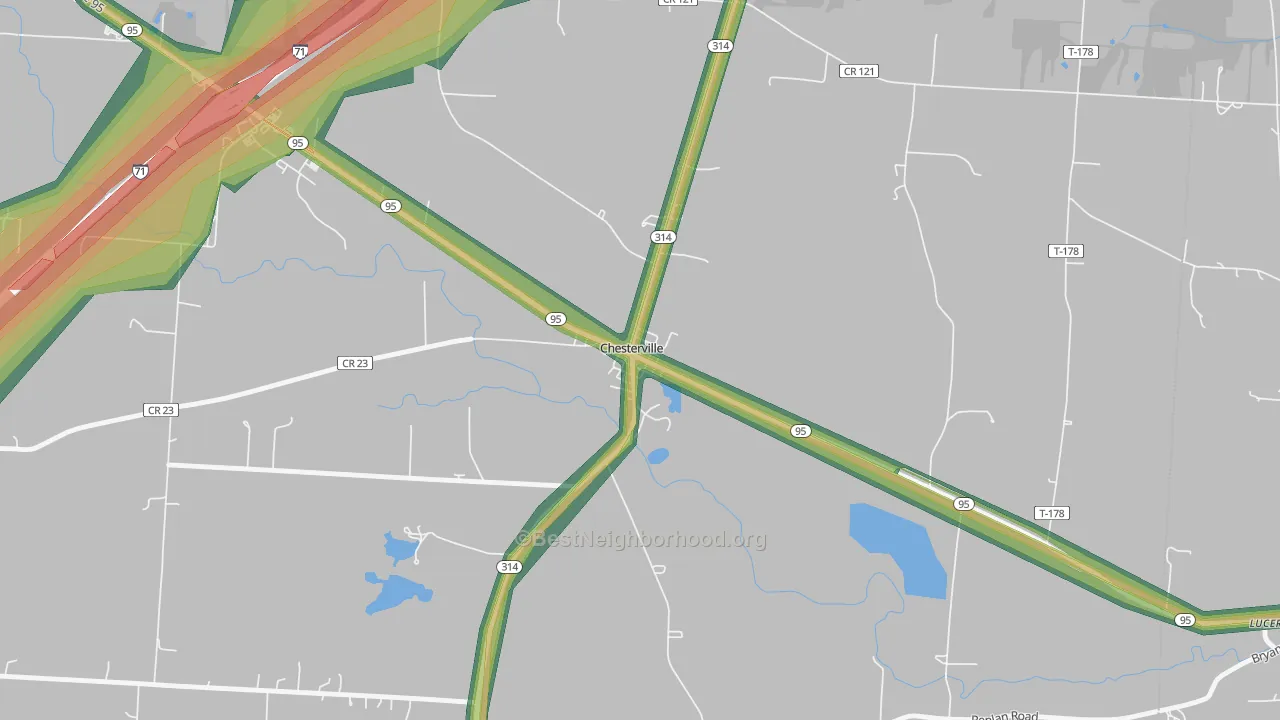 43317, OH Map of Noise Levels in 43317
