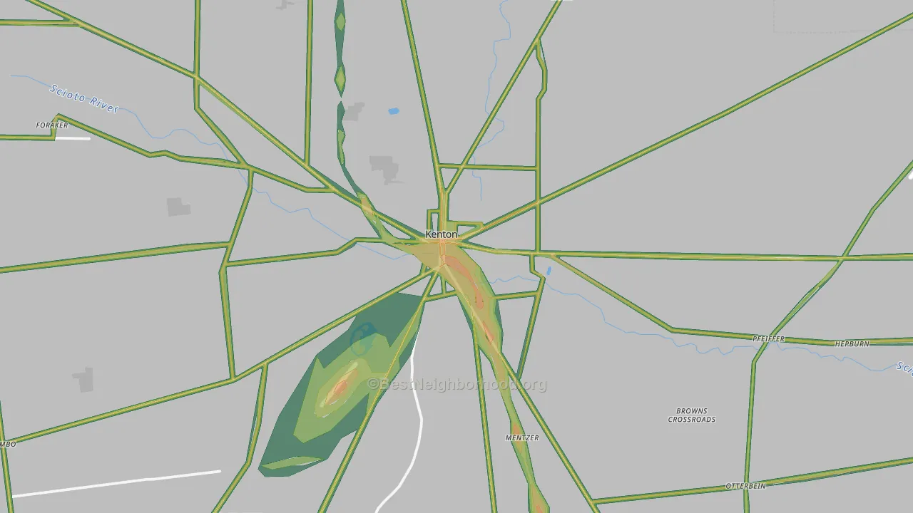 43326, OH Map of Noise Levels in 43326