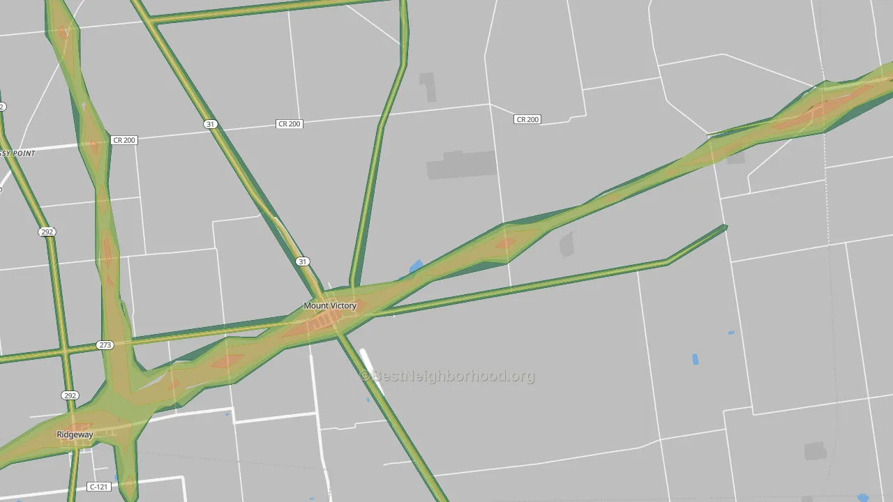 43340, OH Map of Noise Levels in 43340