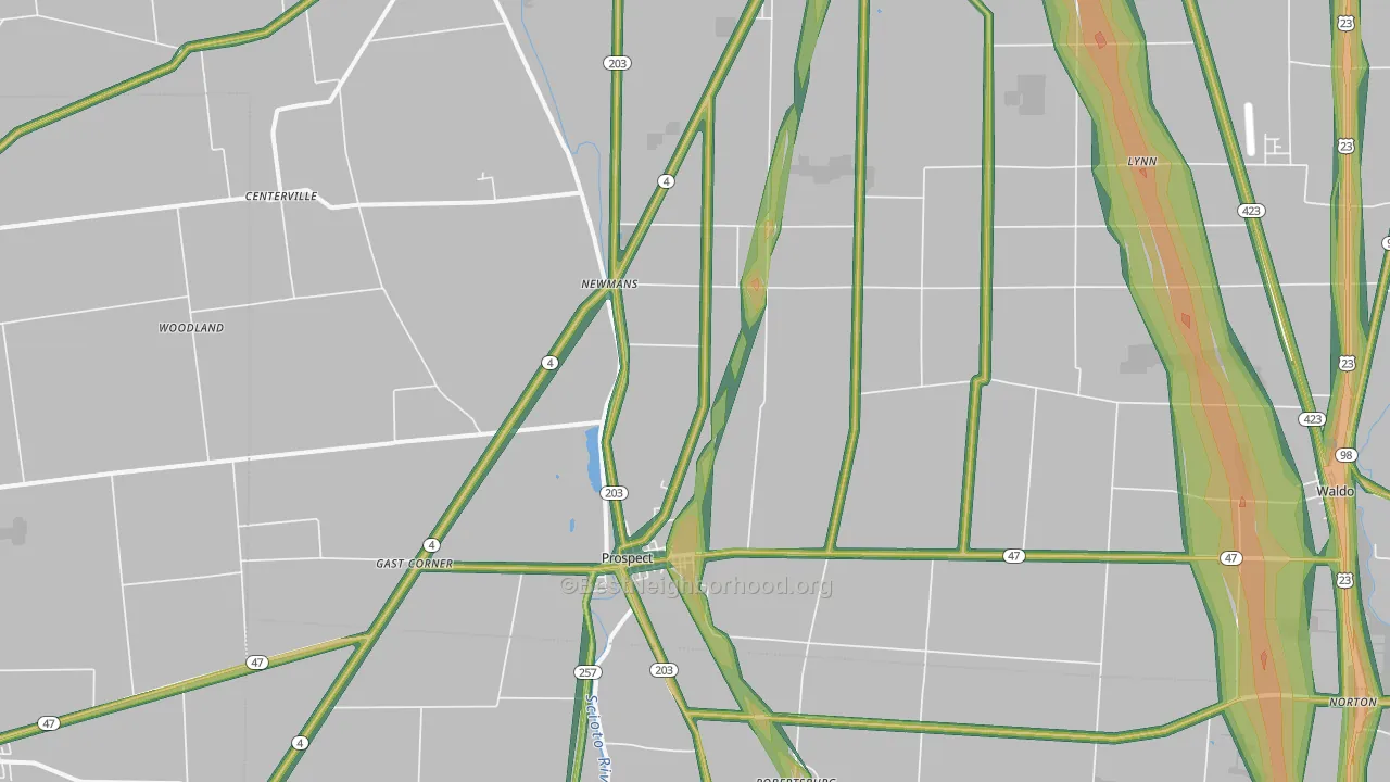 43342, OH Map of Noise Levels in 43342