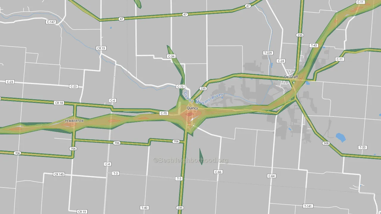 43343, OH Map of Noise Levels in 43343