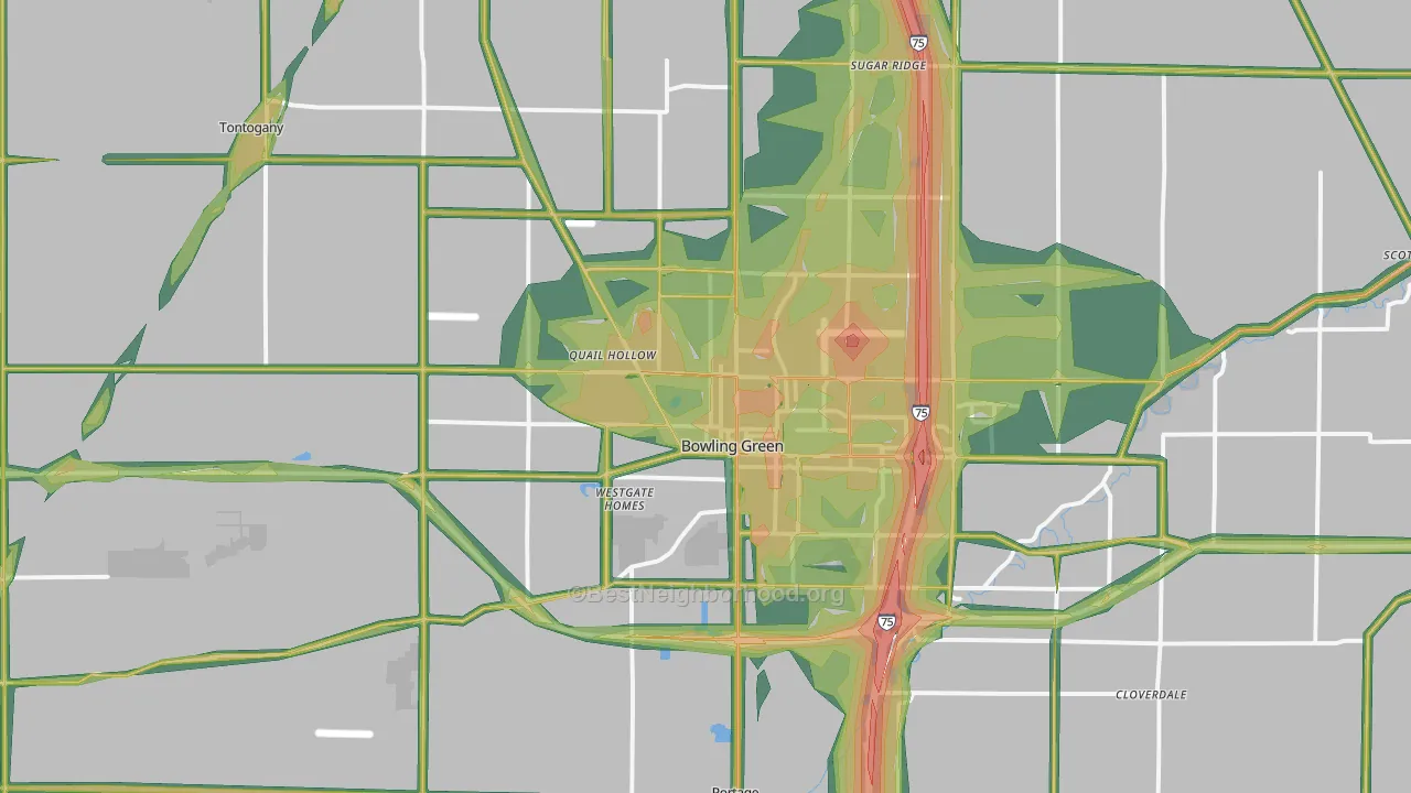 43402, OH Map of Noise Levels in 43402
