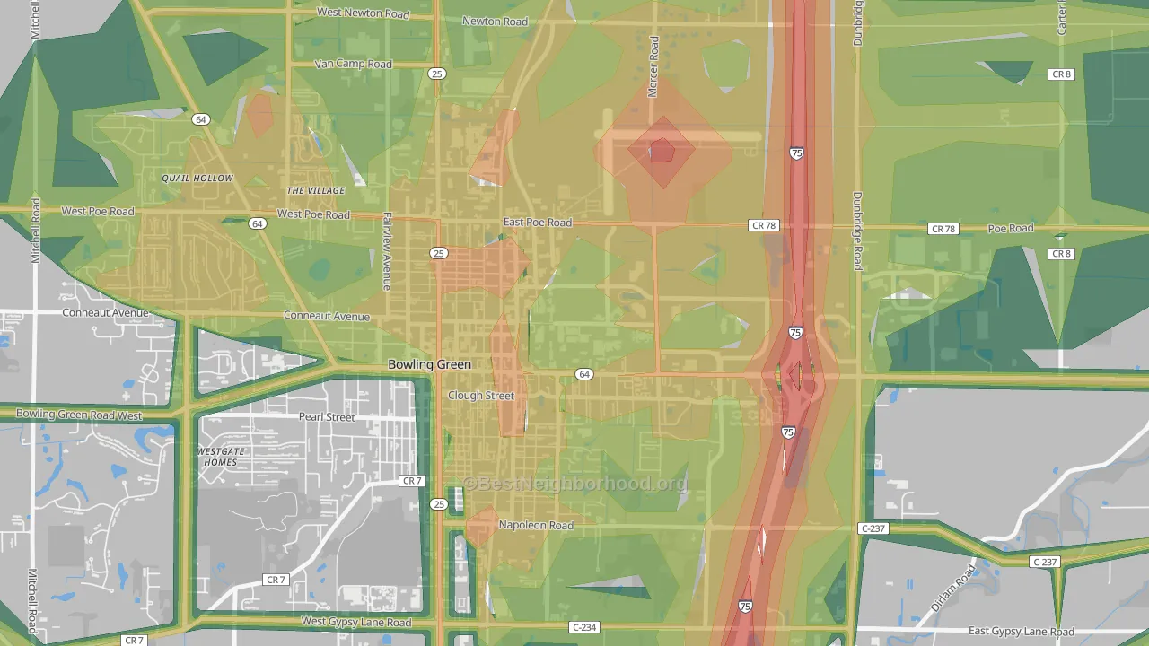 43403, OH Map of Noise Levels in 43403