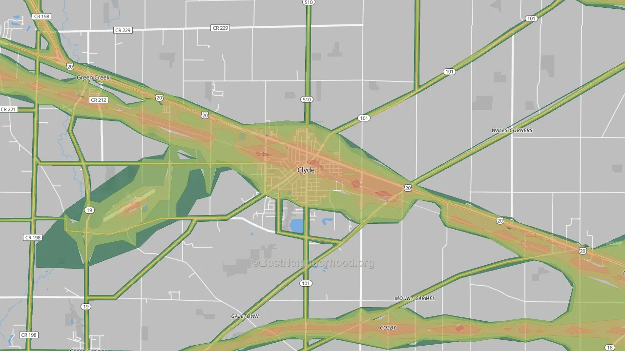 43410, OH Map of Noise Levels in 43410