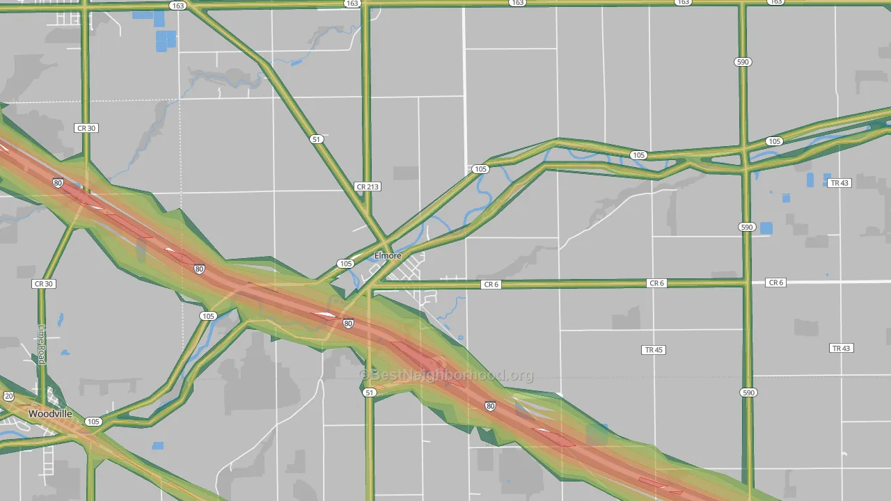 43416, OH Map of Noise Levels in 43416
